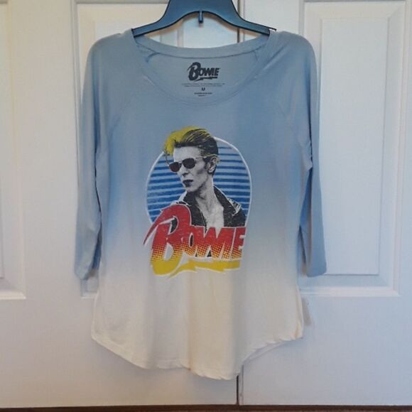 NWT David Bowie Raglan Ombré Tee 3/4 Sleeve - Picture 1 of 3